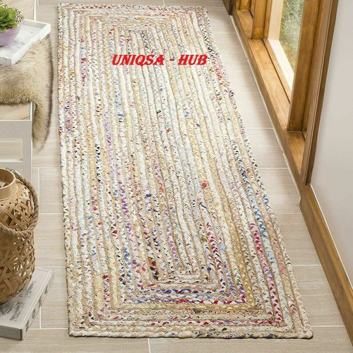 Rug Runner Jute & Cotton Reversible Handmade Braided Style Rug Rustic Look Rugs - Picture 12 of 12