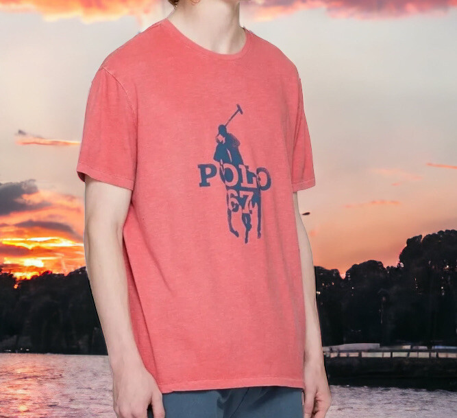 Polo Ralph Lauren Polo 67 RRL Big Pony Graphic Faded Red Shirt