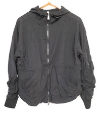 Free People Women's Coat Black Shell Style Bomber Jacket Overcoat Size Xs