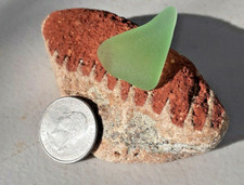  1 Piece GENUINE BEACH SEA GLASS SUPER NATURAL SURF TUMBLED AQUA GREEN PIECE