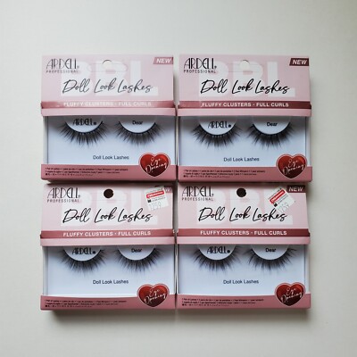 4 Pair Ardell Doll Look Lashes ''Dear'' Fluffy Clusters Full Curls False Eyelashes