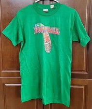 Vintage 1980's Sneaker Label L T-Shirt GREEN FOOTBALL TWO GUYS TAG