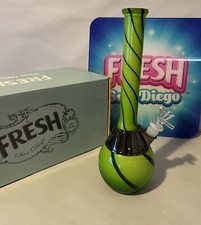 Pipa de Agua de Vidrio 12" FRESCO Burbuja Bong Pieza Gruesa Hecho en EE. UU. NUEVO Verde Azul Cachimba