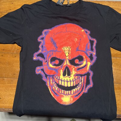 Live Vlone Die Vlone Small Black Mens T Shirt Bright SkullShort Sleeve READ