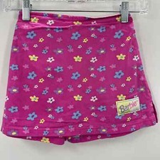 Vintage Barbie Skort Y2K 90's Bright Pink Mini Floral Girl's Size XS 4/5