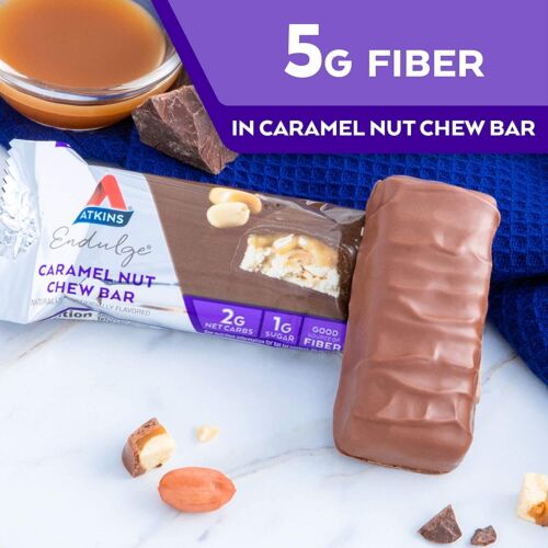 Atkins Endulge Treat, Caramel Nut Chew Bar, Keto Friendly, 10 Count (Value Pack) - Picture 4 of 6