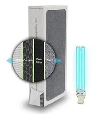 TiO2 Treated HEPA Filter and 9W Bulb Replacement 48710 for Electrolux Aerus G23