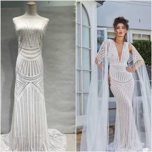 Rete Tulle Paillettes Pizzo Abiti da Sposa high-end Abito Africano FAI DA TE  MATRIMONIO in tessuto 5 METRI | eBay