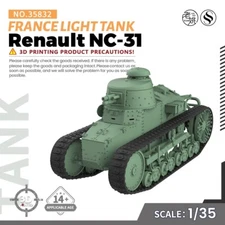 SSMODEL SS35832 1/35 Military Model Kit France Renault NC-31 Light Tank