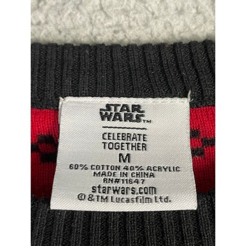 Star Wars Darth Vader Ugly Christmas Sweater Medium Black Red Holiday - Picture 4 of 8