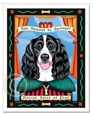 Springer Spaniel Dog Retro Pets 8x10 Art Print Krista Brooks Works of Arf SEALED