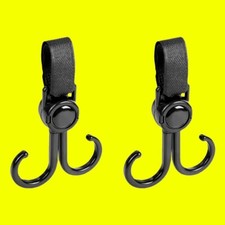 2 Pieces Double Stroller Swivel Hooks Purse Hanging Bags Hooks Car Multipurpose