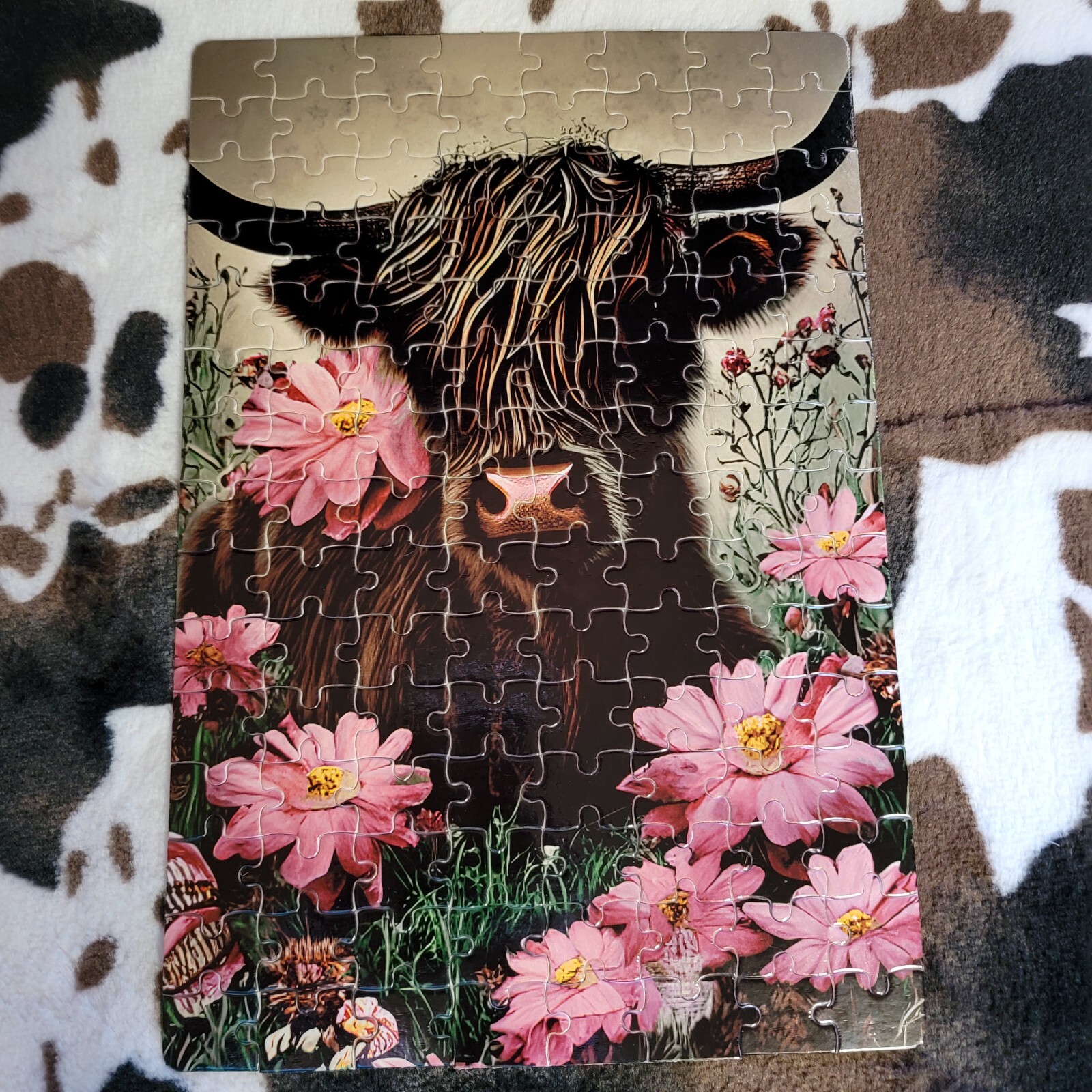 Puzzle 120 Pièces - Highland Cow (Vache écossaise) - Design Coloré, Neuf