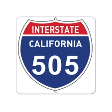Aluminum Square Metal Sign Multiple Sizes Interstate California 505 Traffic Road