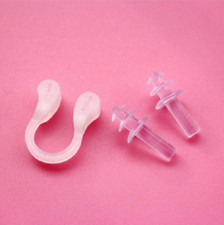 2pcs Clear Soft Silicone Swimming Set Nose Clip Ear Plug Earplug New