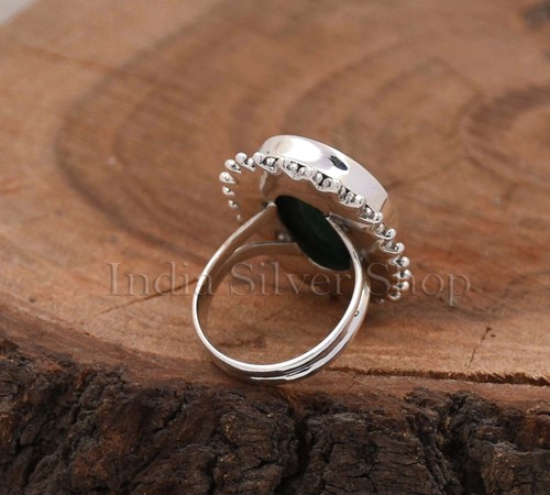 Smaragdring 925 Sterlingsilber Schmuck Oval geschnitten Smaragdschmuck für sie - Bild 5 von 8