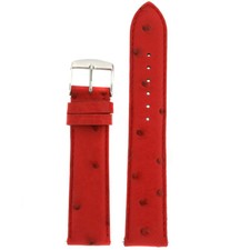 Watch Band Genuine Ostrich Red Easy Change Springs 12mm - 20mm