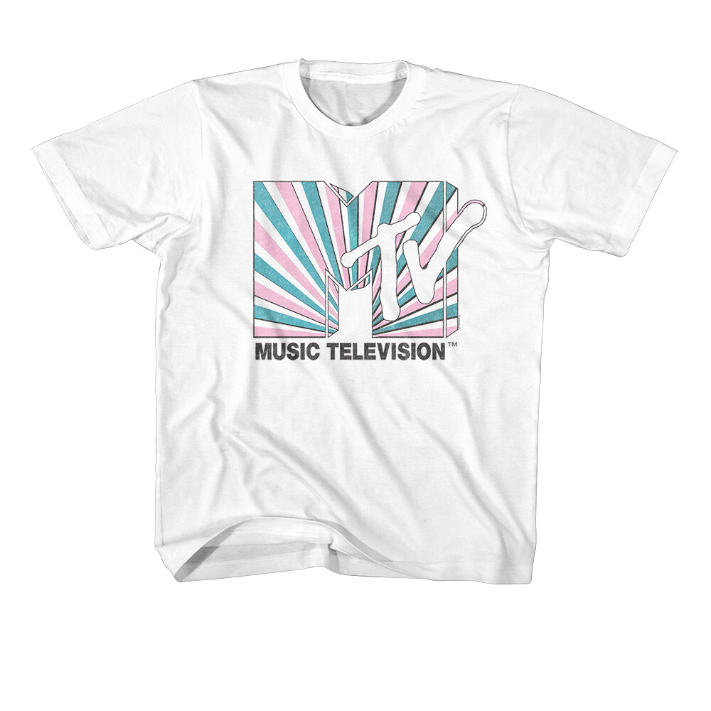 MTV Kids T-Shirt Colorful Striped Logo Tee | eBay