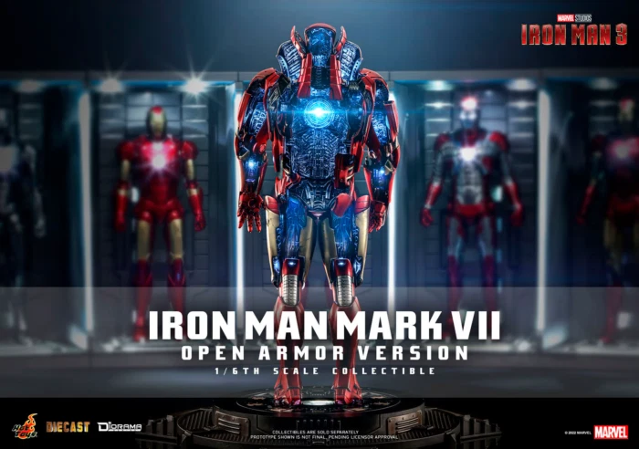 Iron Man Mark VII Open Armor Die-Cast 1/6th Scale Hot Toys Diorama Statue "New" - image 3 of 4