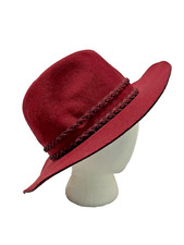 Gold Coast Hat Womens Fedora Bowler Red One Size Polyester New