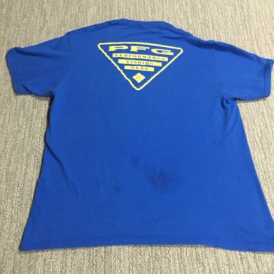 T-shirt Columbia PFG Homme – Bleu Grand – Manches Courtes – Pêche Plein Air – Neuf Étiquettes