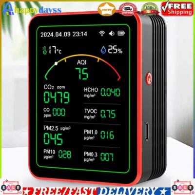WiFi 15 in 1 Air Quality Detector TFT Display Household CO CO2 TVOC HCHO Tester