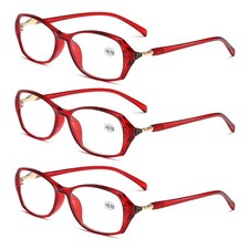 3 PK Womens Ladies Blue Light Blocking Reading Glasses Anti Blue Ray Readers Red