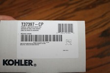 KOHLER K-T37397-CP PureFlo Cable Bath Drain Trim w/Victorian Push Button Handle