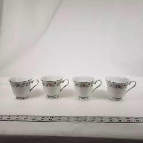 Lot Of 4 VTG Sheffield "Bouquet Pattern" Porcelain Fine China Tea Cup Japan
