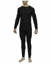 Realtree Men's Thermal Long Sleeve Set - 100% Cotton - XL - Black