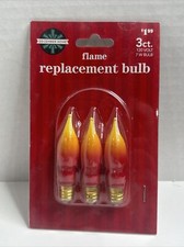 Holiday Time 3 Replacement Orange Flame Bulbs Lamp Candelabra 120V 7W NEW
