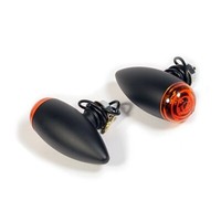 Mini Bullet Blinker Schwarz FüR Harley Chopper Bobber Custom Cafe Racer Tracker