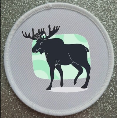 3'' Elch Waldtier Bügelbild/Aufnähen Patch Abzeichen Geweih