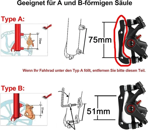 Fahrrad Scheibenbremse Set Mechanische Vorne Hinten MTB Bremse Bremsbeläge Kabel - Bild 19 von 24
