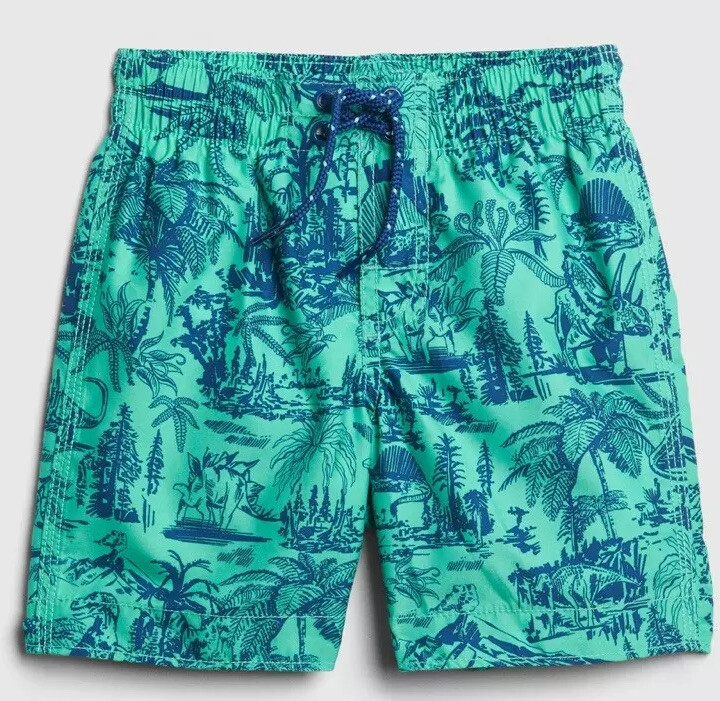 Baby Gap Boys 2T Teal Dinosaur Tropical Swim Swim Nwt
