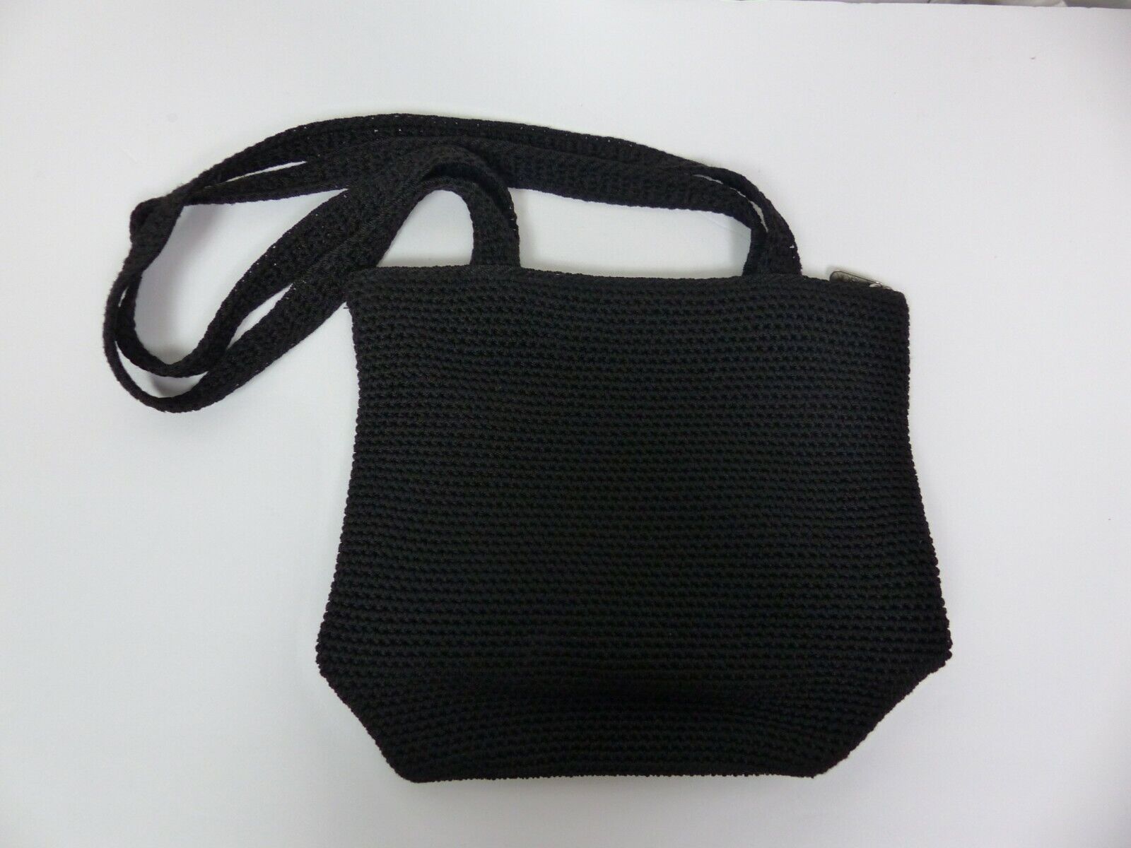 The Tulsa Mall Sak Small Selling rankings Knit Solid Black Bag Purse Pocketbook Zip Shoulder