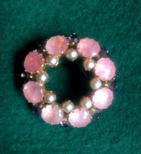Superbe broche ancienne 1940 50 strass & fausses perles - Bijou fantaisie