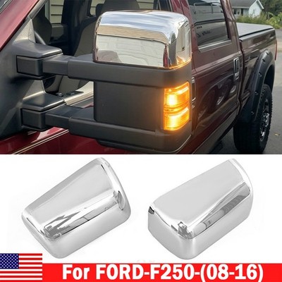 Top Half Mirror Covers Towing Cap For Ford F250 F350 F450 F550 2008~2016 Chrome