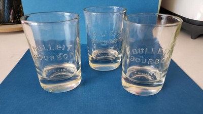 BULLEIT Bourbon Frontier Whiskey Oval Embossed Rocks Glasses Set of 3