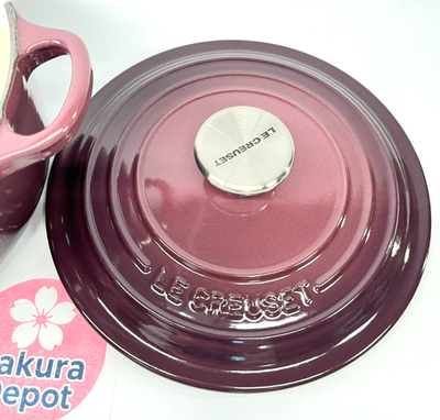 LE CREUSET ホーロー鍋 Cocotte Ronde 20cm Le Creuset Cocotte Ronde 20cm Fig Cast Enamel Pot Silver Knob