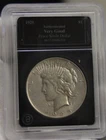 1925 US Peace Silver Dollar $1 Nice VF (Cleaned) Bradford Slab