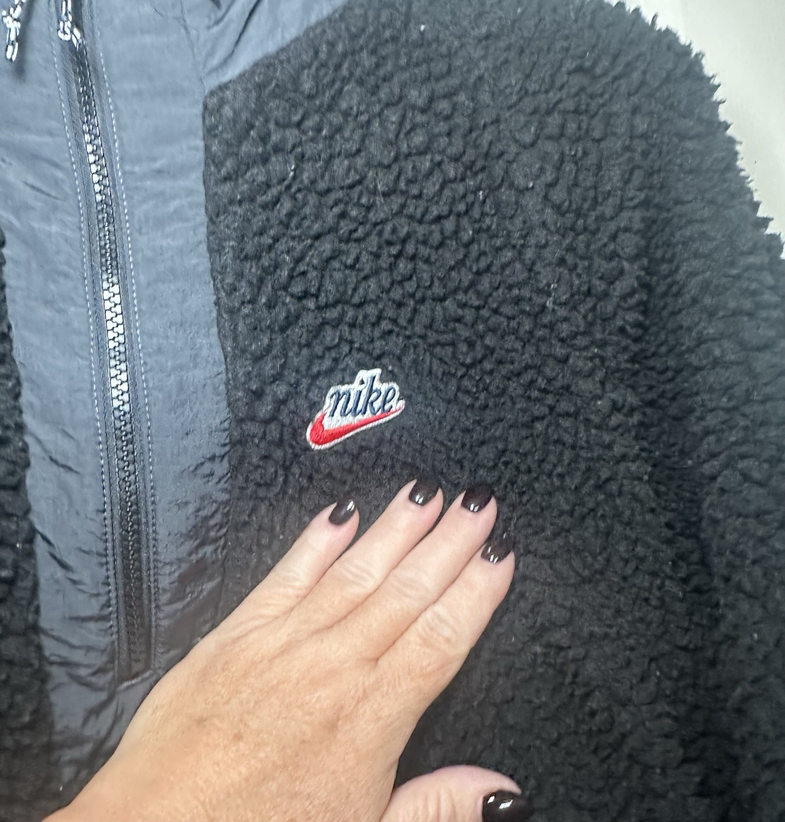 SACAI X NIKE Nike Heritage Giacca Uomo S 1 2 Zip Anorak Pochette Zip Tasche Pile Profondo Pile Pile