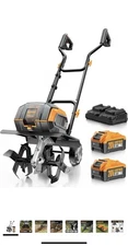 40V Cordless Tiller Cultivator, 14-Inch Electric Garden Tiller with 2 X 4.0Ah Ba