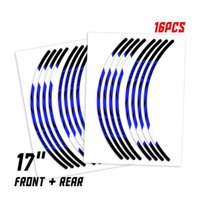 Blue RUSH3 17 inch Edge Rim Sticker For Kawasaki Z900RS 18 19 20 21
