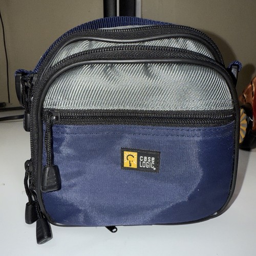 Bag- Shoulder bag- Case Logic- Blue-3 Compartments- Vinyl & Nylon- 7x7x3