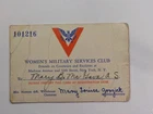 WW2 Card Navy Wave Women's Military Services Club Female WW II VTG War WWII