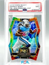2016 Panini Select Derrick Henry *Rookie* Tie Dye Prizm Die-Cut #19/25 PSA 9