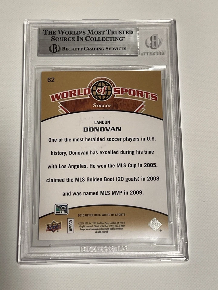 Tarjeta Landon Donovan Firmada 2010 UD World Of Sports Losa Beckett IP Auto a Foto 2 de 3