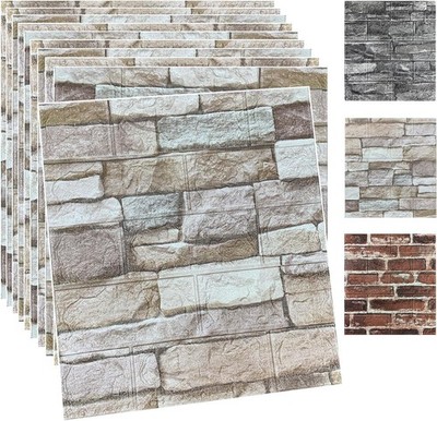 20 pcs 3D Wall Panels Peel & Stick Foam Brick
