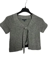 Banana Republic Cardigan Size XS Wool Blend Tie Short Sleeve Coquette Academia